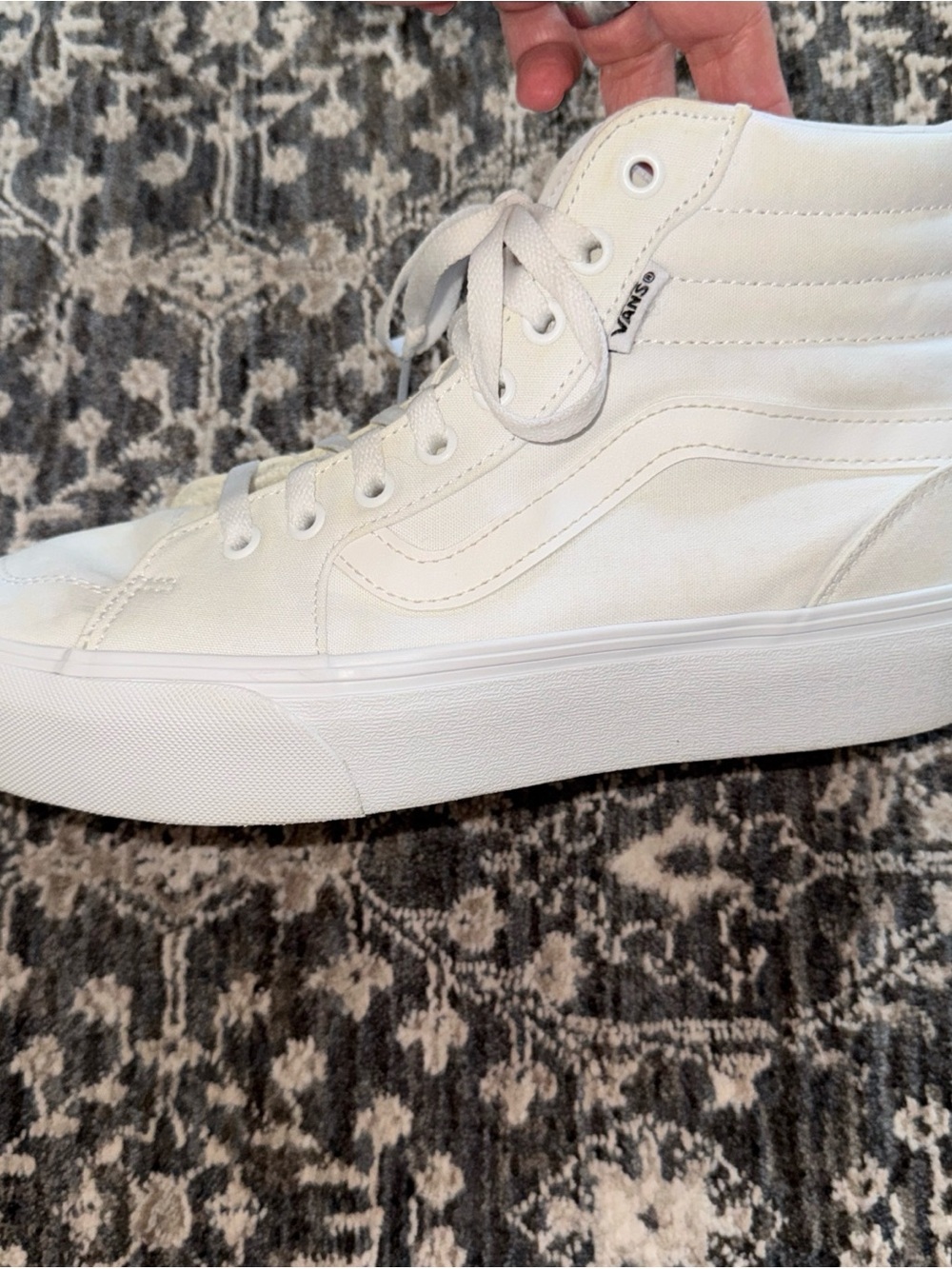 Vans White High-Top Lace-Up Sneakers - Picture 5 of 12